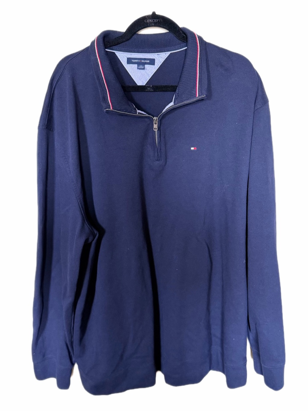 Tommy Hilfiger navy blue quarter zip sweater 3XL